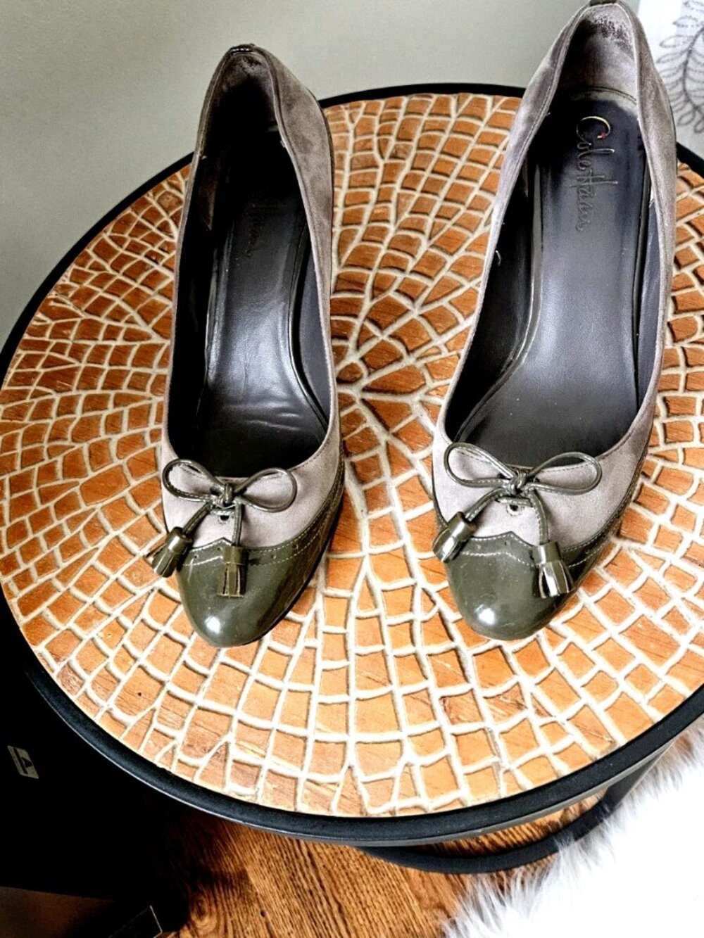 Cole Haan Woman Shoes 8B, Grey , leather/suede
